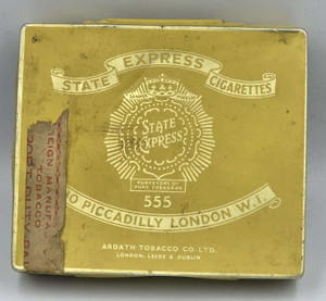 Cyprus Vintage 1950's 555 Cigarettes metal Tin box England Import