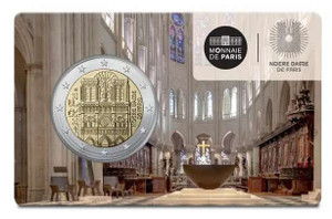 France 2025 Notre-Dame de Paris 2 Euro BU in coin card