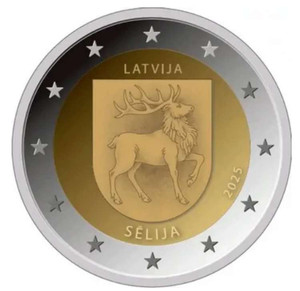 Latvia 2025 Selija commemorative 2 euro coin BU in capsule