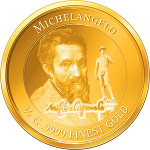 Michelangelo Cote d'Ivoire gold proof 2025 0.50 g Gold Coin