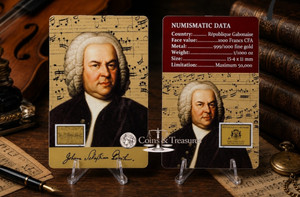 Bach Classical Composer 1/1000 Oz Gold Coin card
