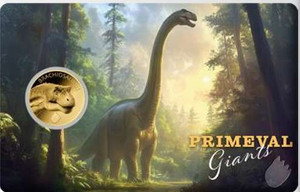 Brachiosaurus Dinosaur Primeval Giants 1/1000 Oz Gold Coin