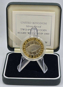 UK 2 Pounds 1999 Rugby World Cup Silver Proof coin