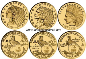 US Indian Chief Gold 3 Coin Set collection 1/1000 Gold .999