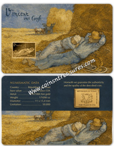 Van Gogh The Siesta 1/1000 Oz Gold .999 Coin