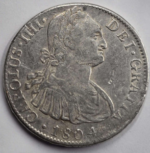 MEXICO 8 REALES SILVER COIN CAROLUS IIII 1804