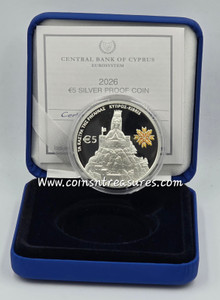 Cyprus 2026 Silver Proof coin Rigainas Castles