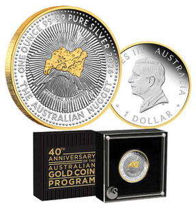 Australian Nugget 1 Oz Silver Gilded Proof Coin 2026