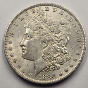 USA MORGAN SILVER DOLLAR COIN 1884 O UNC