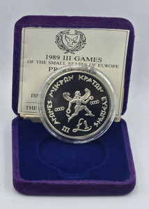 CYPRUS 1989 SILVER PROOF 1 POUND COIN SMALL STATES GAMES