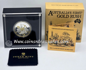Australia's First Gold Rush 2026 1oz Silver Proof Gilded Coin
