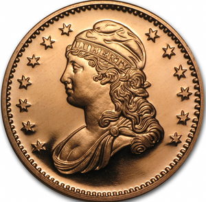 Capped Bust 1 oz 999 Fine Copper Round
