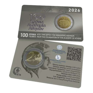 Greece 2026 ACADEMY OF ATHENS 2 Euro Coin card blister