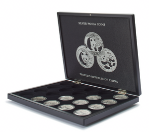 Volterra case for 20 silver coins China Panda in capsules