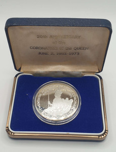 COOK ISLANDS 1973 2 DOLLARS SILVER PROOF QUEEN ELIZABETH II CORONASION 20th ANNIVERCARY COOK ISLANDS 1973 2 DOLLARS SILVER PROOF QUEEN ELIZABETH II CORONASION 20th ANNIVERCARY