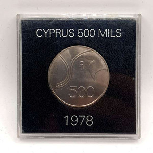 CYPRUS 1978 500 MILS HUMAN RIGHTS IN ROYAL MINT CASE
