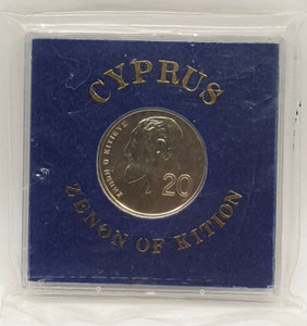CYPRUS 1989 CUNI BU 20 CENTS COIN IN ORIGINAL RIGID CASE