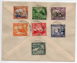 CYPRUS POSTAL HISTORY - KGVI 1938 REGISTERED LETTER FDC FAMAGUSTA CYPRUS POSTAL HISTORY - KGVI 1938 REGISTERED LETTER FDC FAMAGUSTA