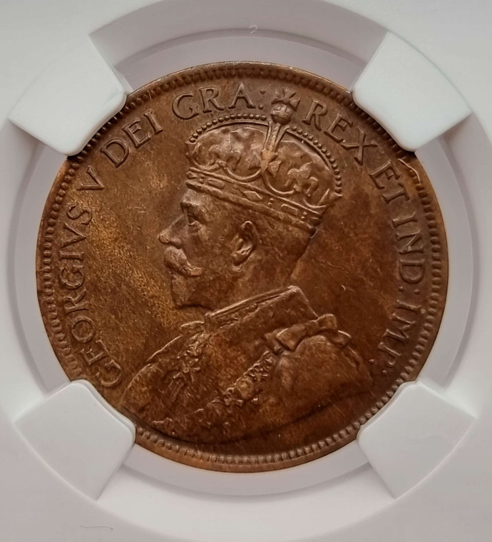 Canada 1 Cent 1913 UNC KGV coin NGC MS 62 BN