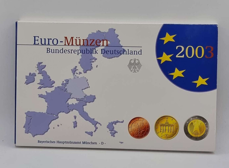 GERMANY 2003 COMPLETE YEAR EURO PROOF COIN SET IN OFFICIAL BLISTER