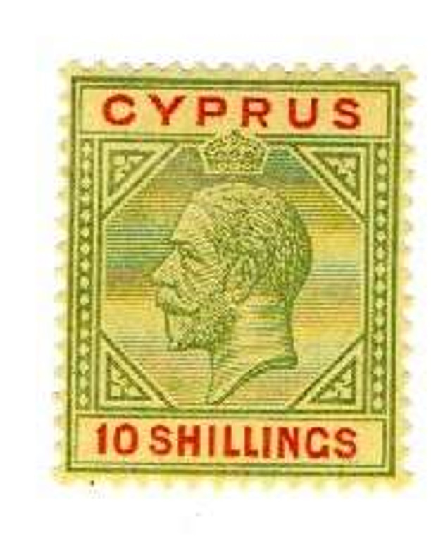 Cyprus 1923 KGV STAMP 10 shillings MNH SG100