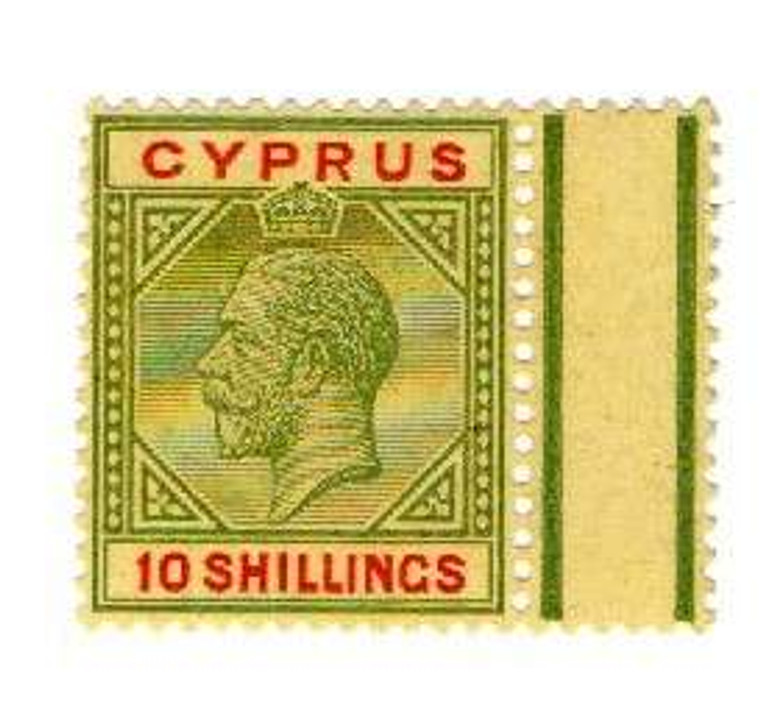 Cyprus 1923 KGV STAMP 10 shillings MLH SG100