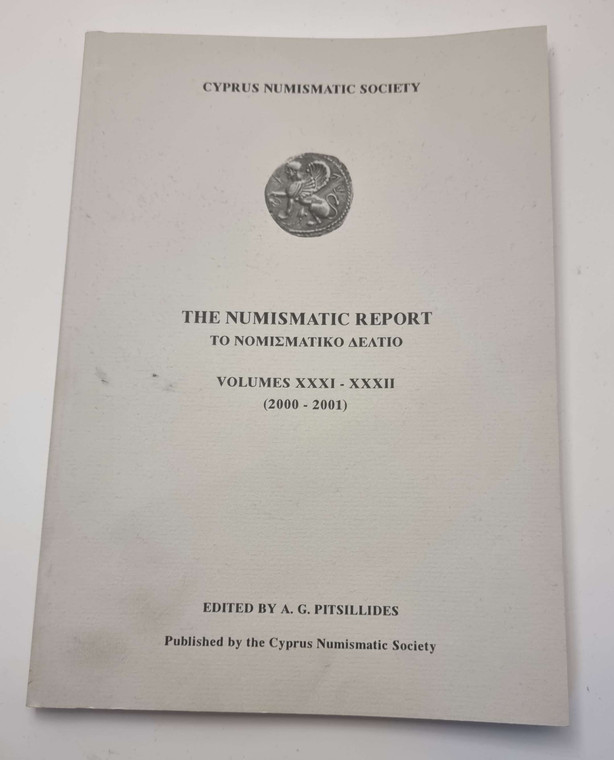 CYPRUS NUMISMATIC SOCIETY YEAR BOOK REPORT COINS 2000 - 2001 OUT OF PRINT