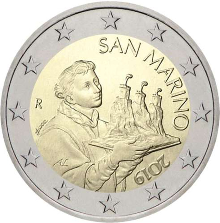 SAN MARINO 2019 2 Euro bu coin in capsule