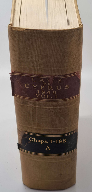 LAWS OF CYPRUS VOL I 1949 HARDCOVER BOOK BY SIR HARRY TRUSTED 1950