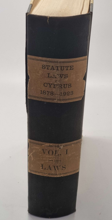 STATUE LAWS OF CYPRUS VOL I 1878 - 1923 HARDCOVER BOOK IMPERIAL ORDERS JOHN CURTOIS HOWARD