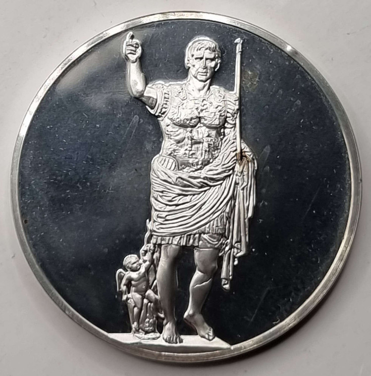 FRANKLIN MINT 100 Greatest Masterpieces Silver Proof Coin Series - Augustas of Prima Porta - 20 BC Roman