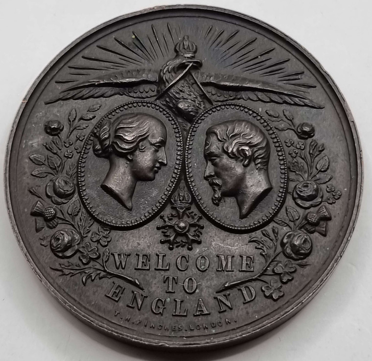 Medal visit of Napoleon III and the Empress Eugénie to England 1855 QUEEN VICTORIA