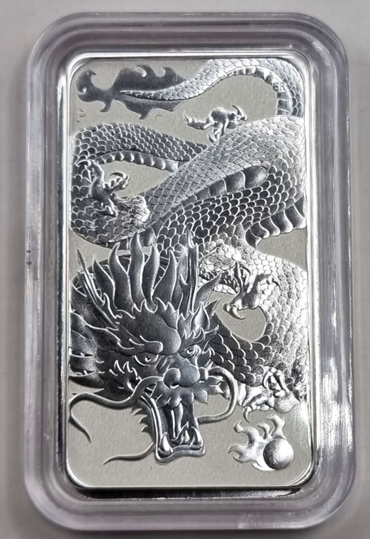 Australia 2022 1 oz 999 Silver Rectangle Dragon Coin Bar