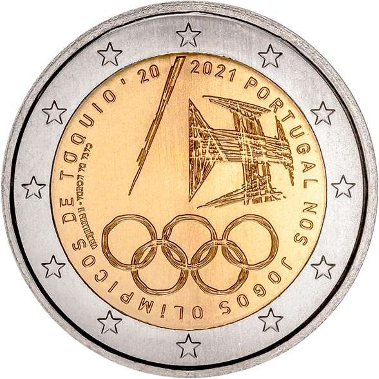 PORTUGAL 2021 2 Euro Commemorative Summer Olympic Games bu coin in capsule