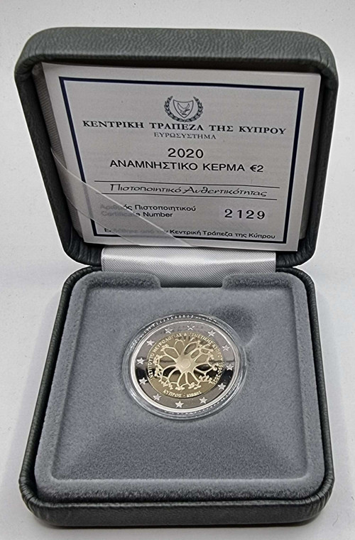 Cyprus 2020 2 euro coin Proof 30 Years Institute of Genetics