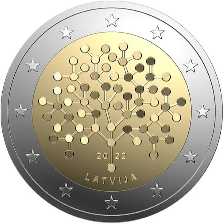 LATVIA 2022 2 Euro Commemorative Latvijas Banka bu coin