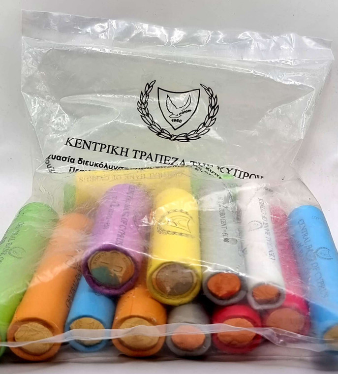 CYPRUS 2008 BUSINESS STARTER KIT COMPLETE YEAR EURO SET OF ALL ROLLS SEALED CYPRUS FIRST ISSUE