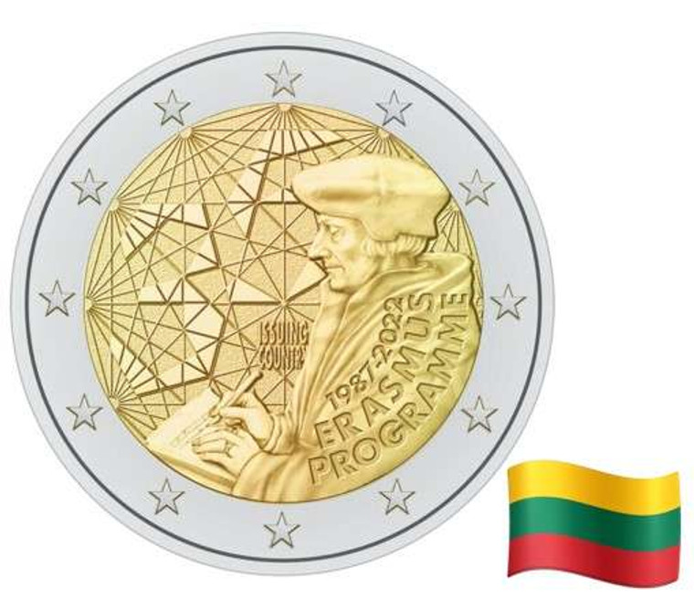 LITHUANIA 2022 2 EURO ERASMUS COMMEMORATIVE BU COIN