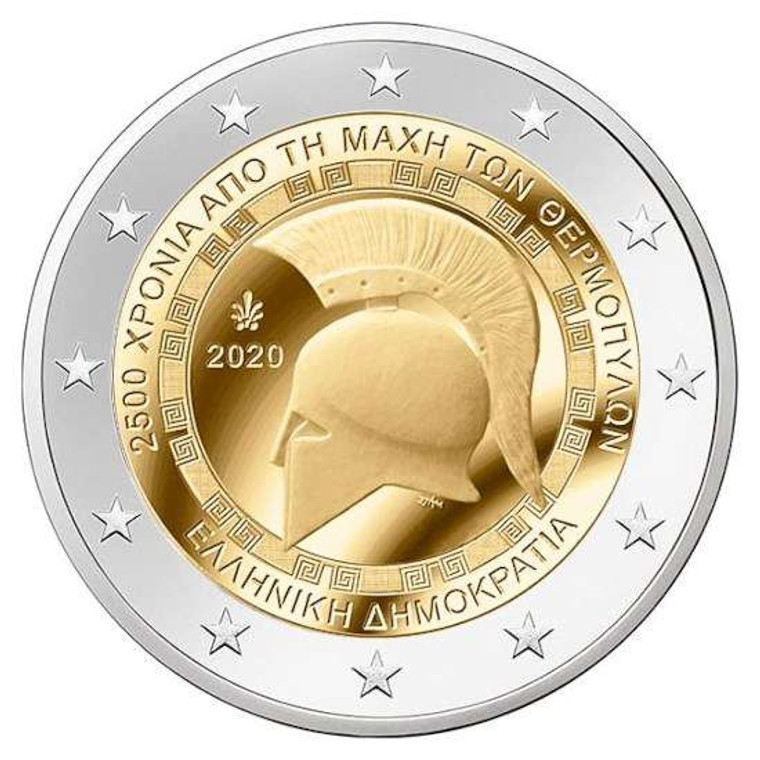 GREECE 2020 2€ EURO COIN Thermopylae King Leonidas Sparta