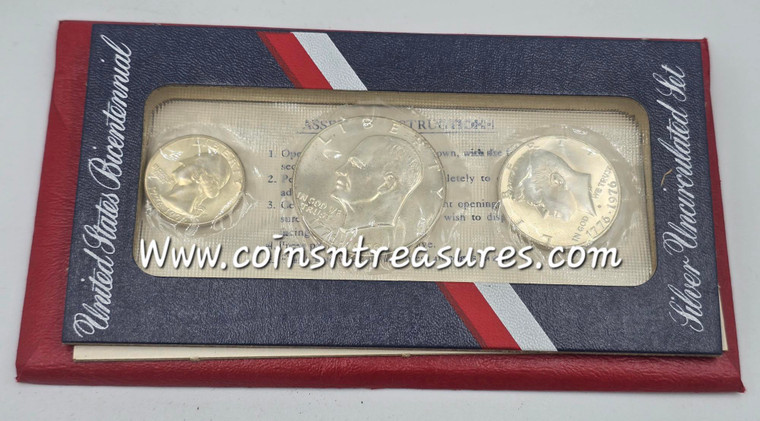 USA 1776 - 1976 Bicentennial Silver UNC 3 Coin Set