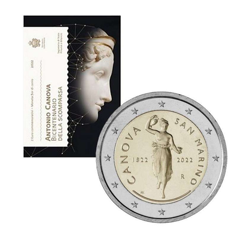 SAN MARINO 2022 coin 200 years Death of Canova 2 Euro