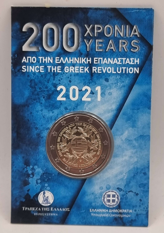 GREECE 2021 2 Euro Greek Revolution in coin card