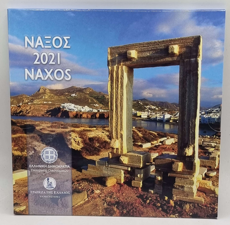 GREECE 2021 COMPLETE YEAR EURO SET IN COIN BLISTER NAXOS