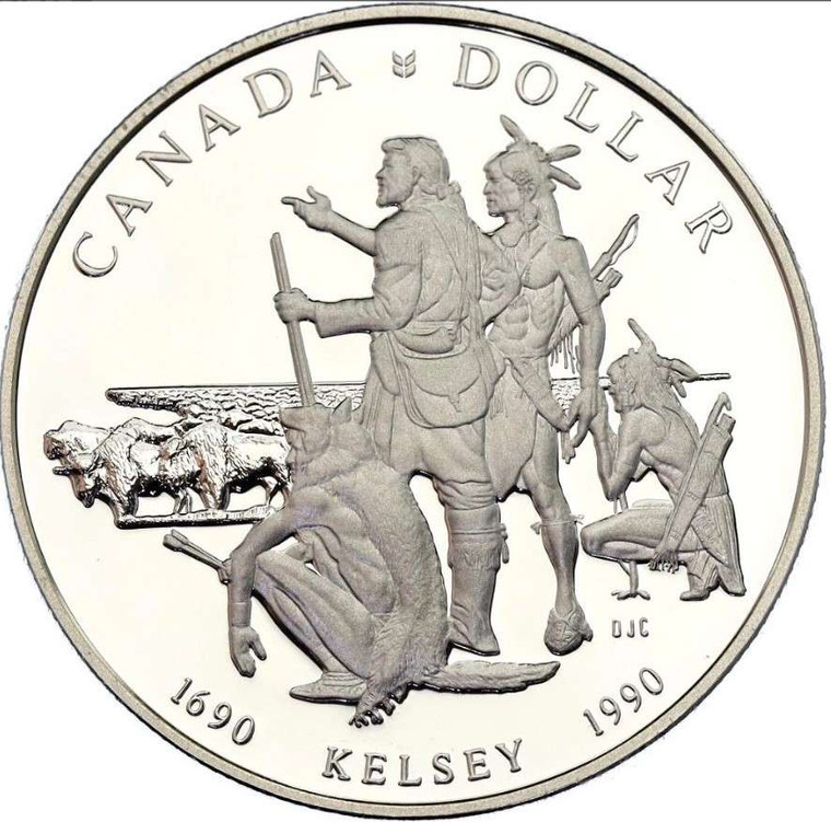 Canada 1 Dollar silver proof coin 1990 Henry Kelsey