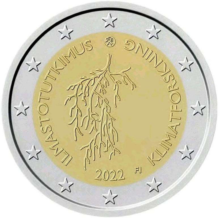 Finland 2022 2 Euro Climate research bu coin in capsule