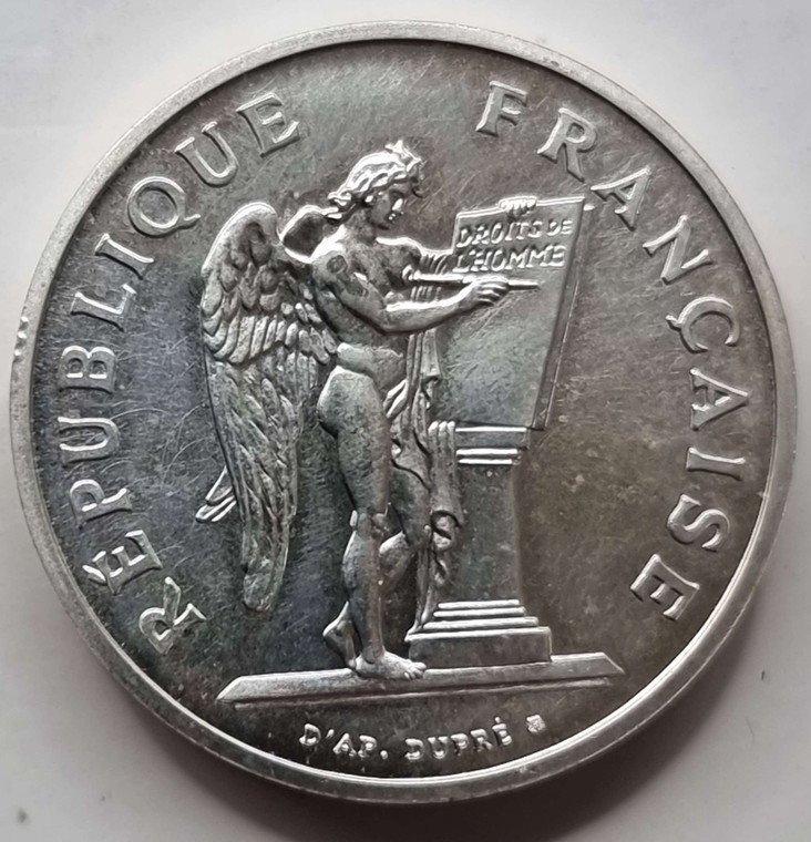 France 100 Francs Silver 1989 Human Rights PIEDFORT