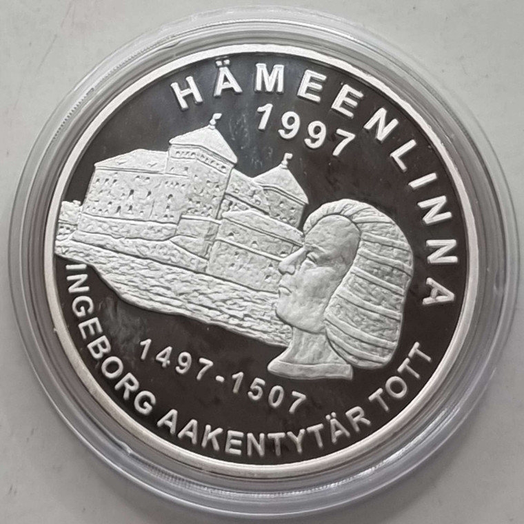 Finland 20 Euro Silver Proof coin 1997 Hameenlinna Castle