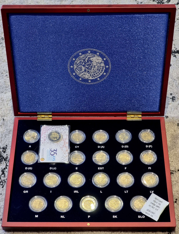 Complete collection 23 commemorative 2 euro coins 2022 All countries ERASMUS in luxury case