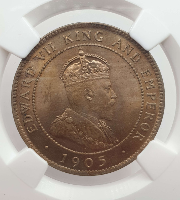 JAMAICA 1905 1 PENNY KING EDWARD UNC NGC MS 64