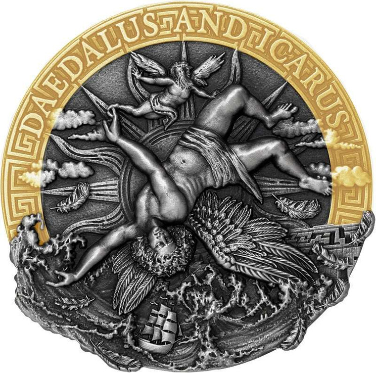 NIUE 2021 DAEDALUS AND ICARUS 2 OZ PURE SILVER COIN
